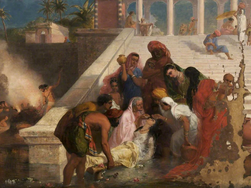 1811-Marshall Claxton - Scena in un ghaut sulle rive del Gange - Museo di Bolton